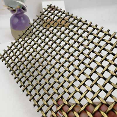 Maille métallique tissée décorative certifiée ISO9001, facile à nettoyer, conception à pas plat de 10 mm