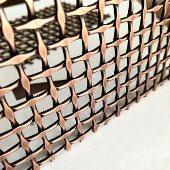 Maillage de fil de trame décoratif à hauteur de 10 mm avec un diamètre plat de 1,5 × 3,5 mm et un poids de 8,6 kg/m2