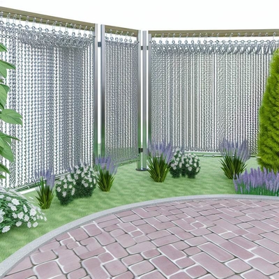 Rideau en maille de chaîne décorative en aluminium pour la conception de jardins et de paysages