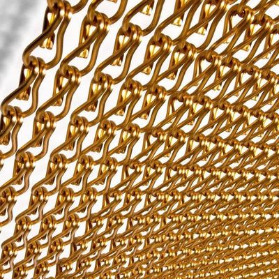 Mesures 90x210cm Maillon de chaîne filet de fil de fer Taille du rideau pour les barrières de sécurité commerciales