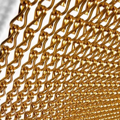 Rideau de chaîne en aluminium de taille 12x24mm avec une ouverture de 60% et un diamètre de fil de 1,2mm pour la protection contre les insectes