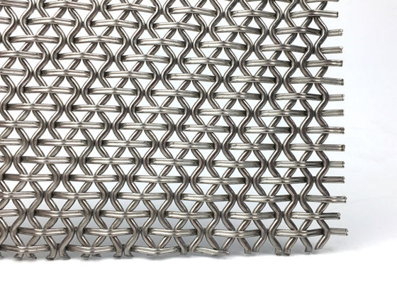 Panneau de treillis métallique décoratif SS316 tissé couleur naturelle, résistance à la corrosion