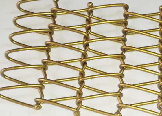 halls d'exposition de Mesh Conveyor Belt Anticorrosion For en métal d'or de 1.5m