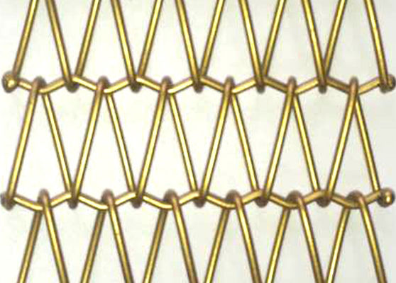 halls d'exposition de Mesh Conveyor Belt Anticorrosion For en métal d'or de 1.5m