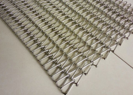 Fil en spirale Mesh Conveyor Belt Durable d'acier inoxydable à plat de 4m