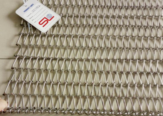 Fil en spirale Mesh Conveyor Belt Durable d'acier inoxydable à plat de 4m