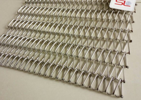 Fil en spirale Mesh Conveyor Belt Durable d'acier inoxydable à plat de 4m