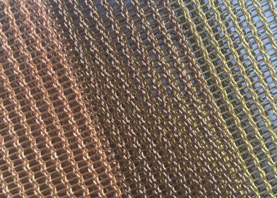 Grillage en bronze PVD Mesh Fabric de cuivre tissé par métal de verre feuilleté de 1.5mm 4m