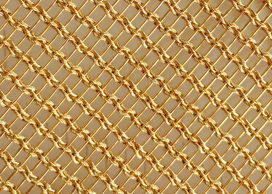 Grillage en bronze PVD Mesh Fabric de cuivre tissé par métal de verre feuilleté de 1.5mm 4m