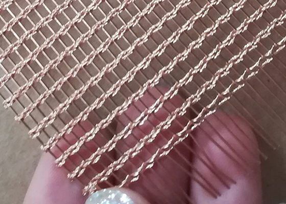 Grillage en bronze PVD Mesh Fabric de cuivre tissé par métal de verre feuilleté de 1.5mm 4m