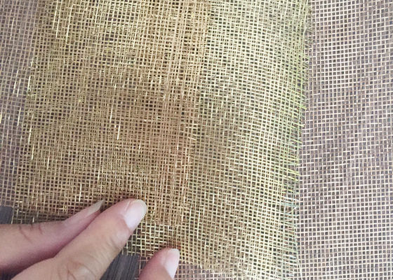 Fil stratifié en verre architectural ultra mince Mesh Brass Woven 0.5mm