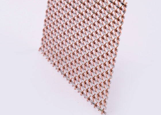 impact décoratif de cuivre 8m rouge de Mesh Screen Rigid Metal Anti en métal de 4mm