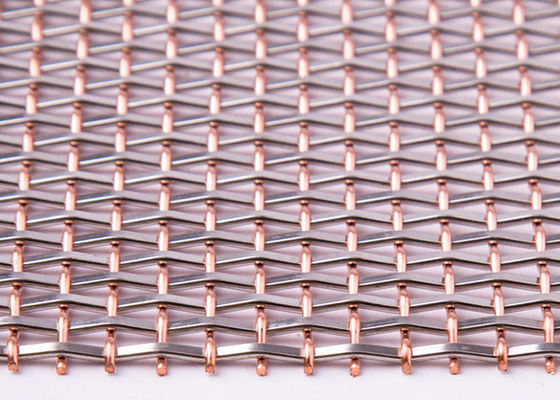 impact décoratif de cuivre 8m rouge de Mesh Screen Rigid Metal Anti en métal de 4mm