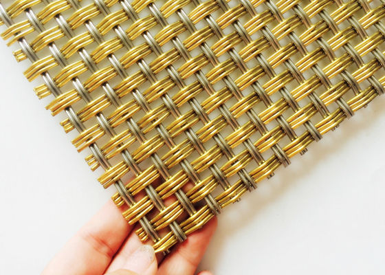 Grillage tissé décoratif serti par replis en laiton intérieur ISO9001 4m 8m
