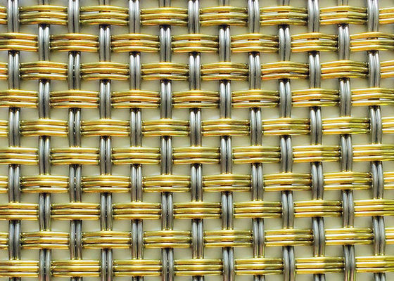 Grillage tissé décoratif serti par replis en laiton intérieur ISO9001 4m 8m