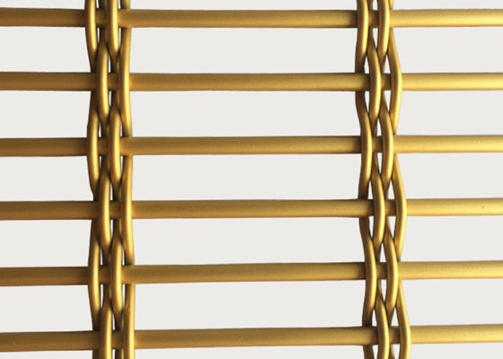 Fil tissé par or Mesh Room Divider en métal d'acier inoxydable de GV 2×4m
