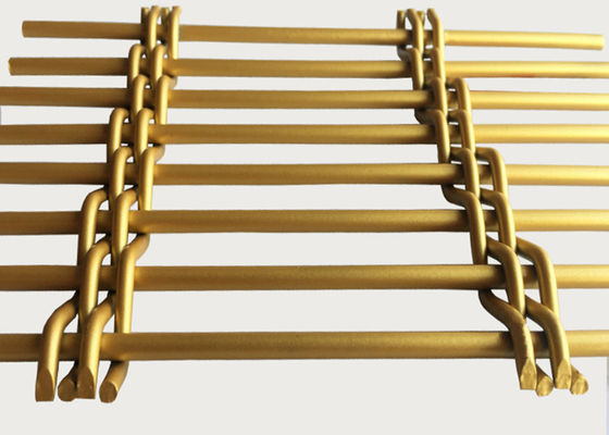 Fil tissé par or Mesh Room Divider en métal d'acier inoxydable de GV 2×4m