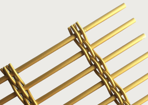 Fil tissé par or Mesh Room Divider en métal d'acier inoxydable de GV 2×4m