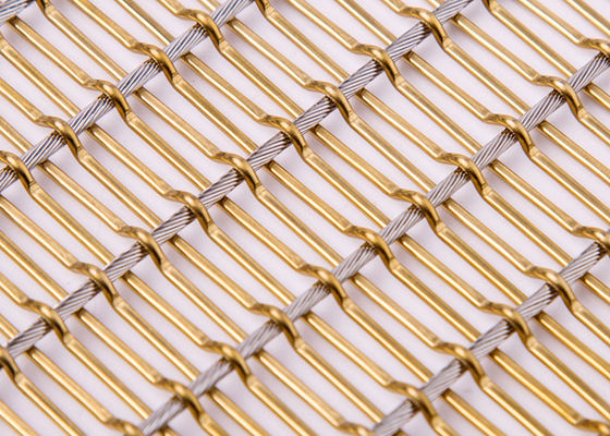 Le verre de décor a stratifié le GV de Mesh Fabric 4.5mm de métal flexible pour l'ascenseur Hall