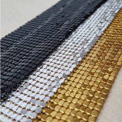 revêtement antiusure de séparation de décor de tissu de 4mm Dia Woven Aluminum Metal Sequin