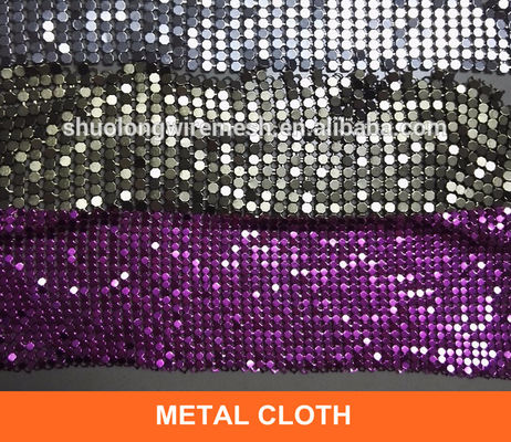 revêtement antiusure de séparation de décor de tissu de 4mm Dia Woven Aluminum Metal Sequin