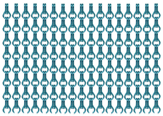 les rideaux décoratifs en maillon de chaîne de couleur de cobalt de 17mm pilotent des écrans pour des portes