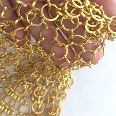 Maille d'or de cotte de maille de Ring Mesh Decorative Fence 3.8mm en métal d'ODM