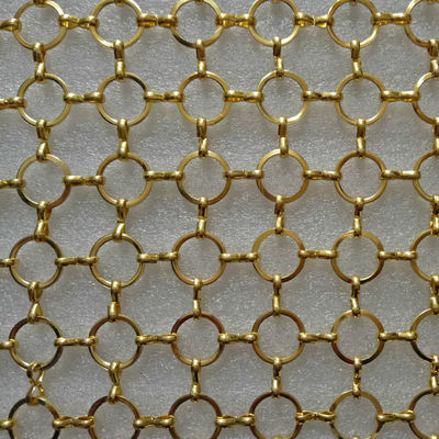 Maille d'or de cotte de maille de Ring Mesh Decorative Fence 3.8mm en métal d'ODM