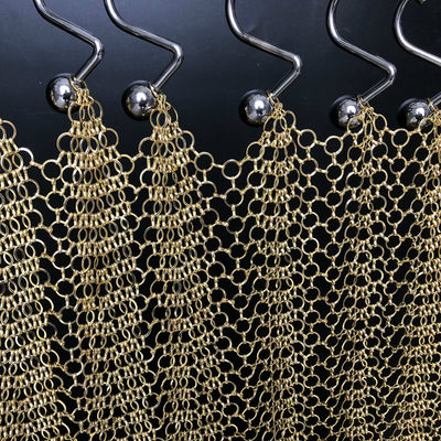 Maille d'or de cotte de maille de Ring Mesh Decorative Fence 3.8mm en métal d'ODM