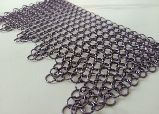 Le pourpre a soudé l'acier inoxydable Ring Mesh Curtain Anticorrosion 2.2kg/M2