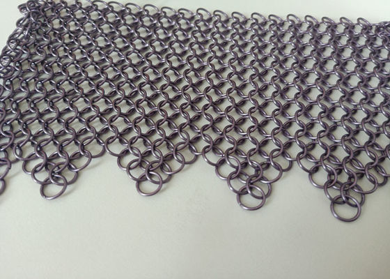 Le pourpre a soudé l'acier inoxydable Ring Mesh Curtain Anticorrosion 2.2kg/M2