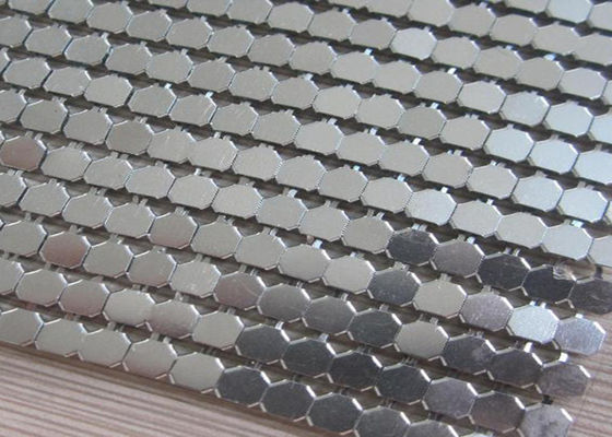 Tissu de paillette en métal d'acier inoxydable Oilproof 7mm extérieur et intérieur