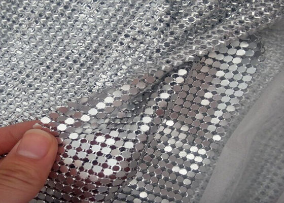 Tissu de paillette en métal d'acier inoxydable Oilproof 7mm extérieur et intérieur