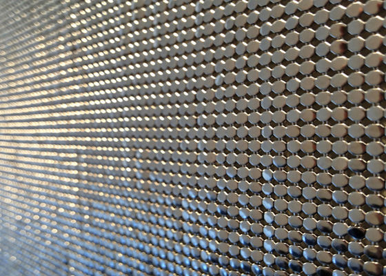Tissu de paillette en métal d'acier inoxydable Oilproof 7mm extérieur et intérieur