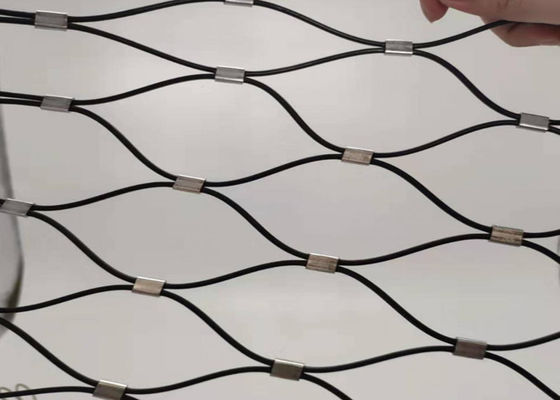 main de 7x7 Antifire - Mesh Steel Rope Fence tissé 60x60mm pour la balustrade d'escalier
