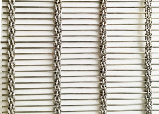 Acier inoxydable Mesh For Facade Cladding architectural de Rod Woven Soft 63% de câble métallique