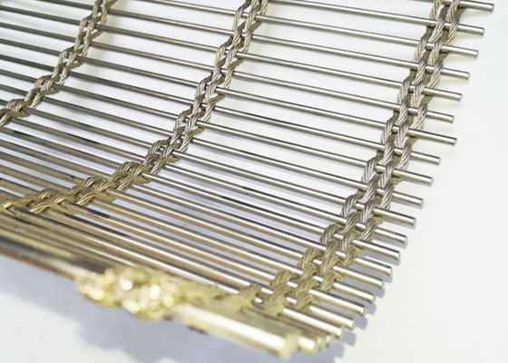 Acier inoxydable Mesh For Facade Cladding architectural de Rod Woven Soft 63% de câble métallique