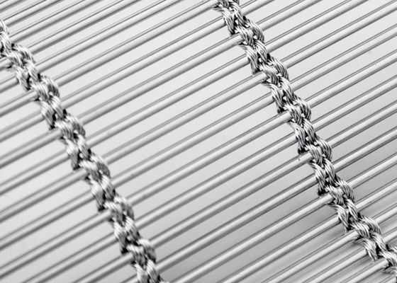 façade architecturale de Mesh Curtain Natural Color Woven MetalFabric d'acier inoxydable de 6m x de 120m