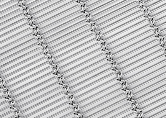 façade architecturale de Mesh Curtain Natural Color Woven MetalFabric d'acier inoxydable de 6m x de 120m