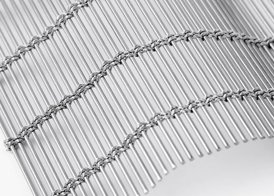 façade architecturale de Mesh Curtain Natural Color Woven MetalFabric d'acier inoxydable de 6m x de 120m