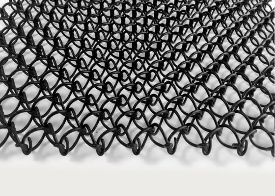 Couleur architecturale de noir de maille d'acier inoxydable enduite par vinyle en poudre tridimensionnelle