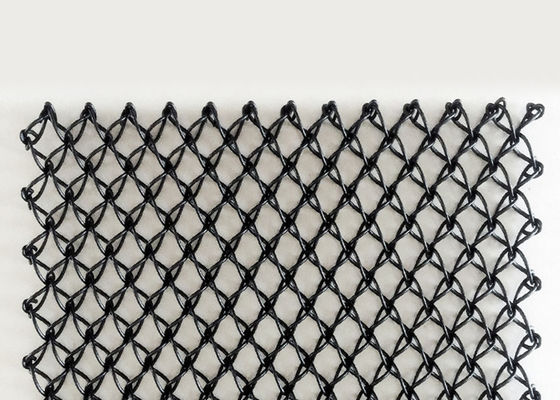 Couleur architecturale de noir de maille d'acier inoxydable enduite par vinyle en poudre tridimensionnelle