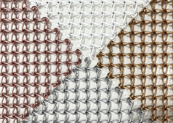 Anti impact rigide tissé décoratif d'écran de grillage du métal 1.5mm de Pvd d'acier inoxydable anti