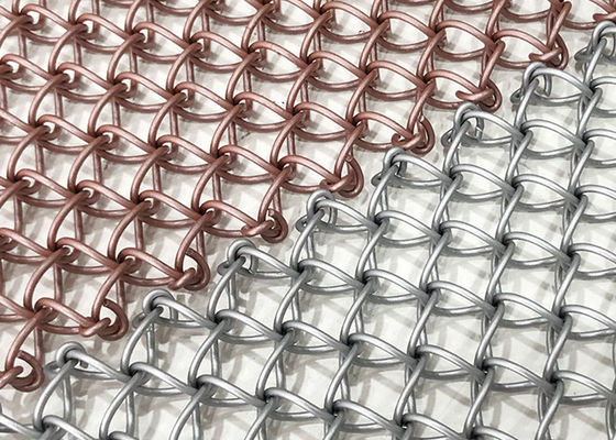 Anti impact rigide tissé décoratif d'écran de grillage du métal 1.5mm de Pvd d'acier inoxydable anti