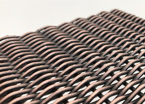 Revêtements muraux tissés architecturaux de Mesh Copper Ss Decorative For en métal de l'antiquité 6mm