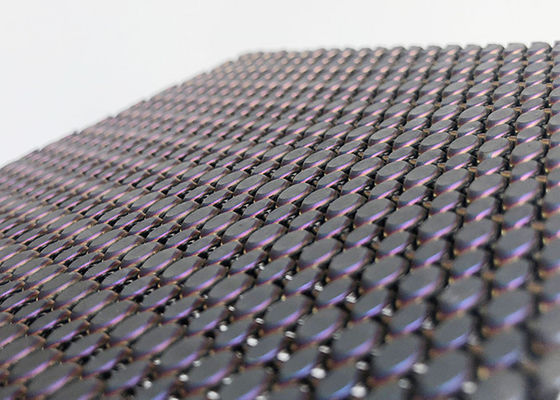 Revêtement architectural noir d'acier inoxydable Mesh Woven Wire For Facade d'électrodéposition de couleur