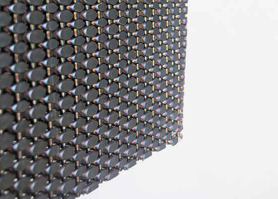 Revêtement architectural noir d'acier inoxydable Mesh Woven Wire For Facade d'électrodéposition de couleur