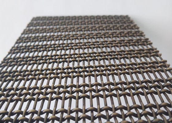 Bronzé colorez le fil serti par replis Mesh Decorative Woven d'acier inoxydable de 3.6mm