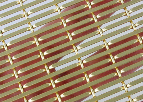 Couleur d'or anodisant le fil tissé décoratif Mesh Aluminum For Ceilings