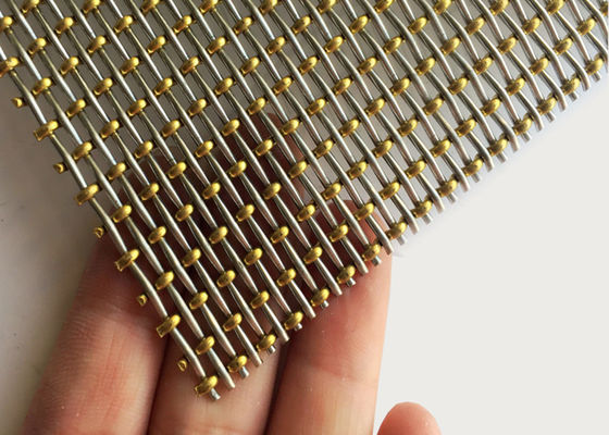 fil en laiton Mesh Woven Stairs Railing de cuir embouti de serrure de décoration de perle de 3.2mm
